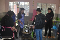 Madam Chaobi and the crew prepare pakodas