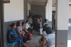 Parents await their turn to meet the primary teachers